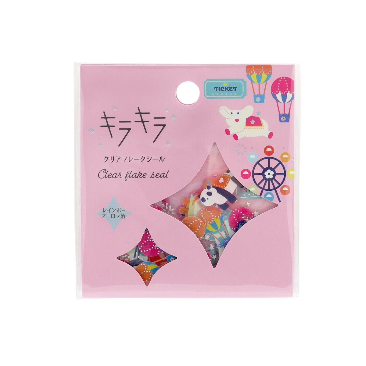 World Craft Kira-Kira Clear Flake Stickers – Pink