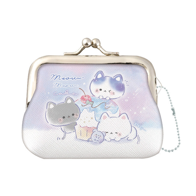 Meow Meow Cake Kiss-Lock Gamaguchi Coin Purse