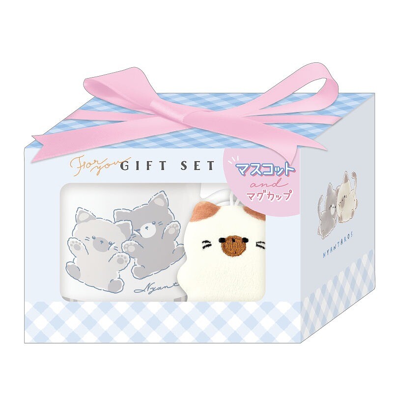 Nyantaroz Cat Mug with Mascot Gift Set