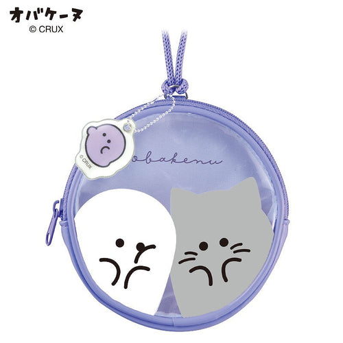 CRUX Obakene Ghost & Cat Round Clear Coin Purse with Strap