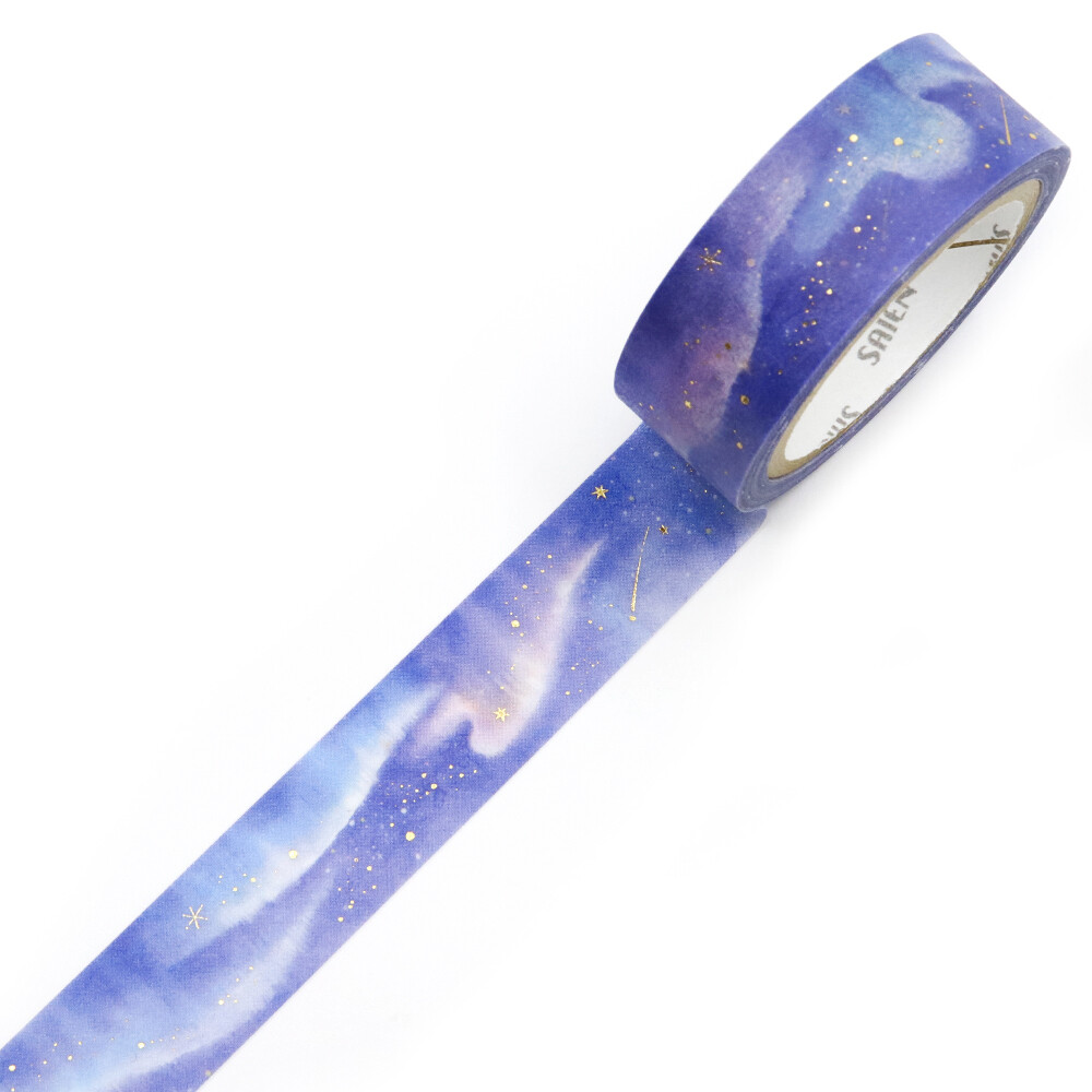 SAIEN Aurora Borealis Gold Foil Washi Tape - detail