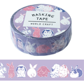 Rabbit Washi Tape Set – 4 Cute Animal Patterns, 15mm x 7m