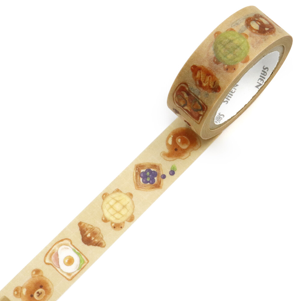 SAIEN Animal Bread Japanese Washi Tape 15mm x 7m - detail