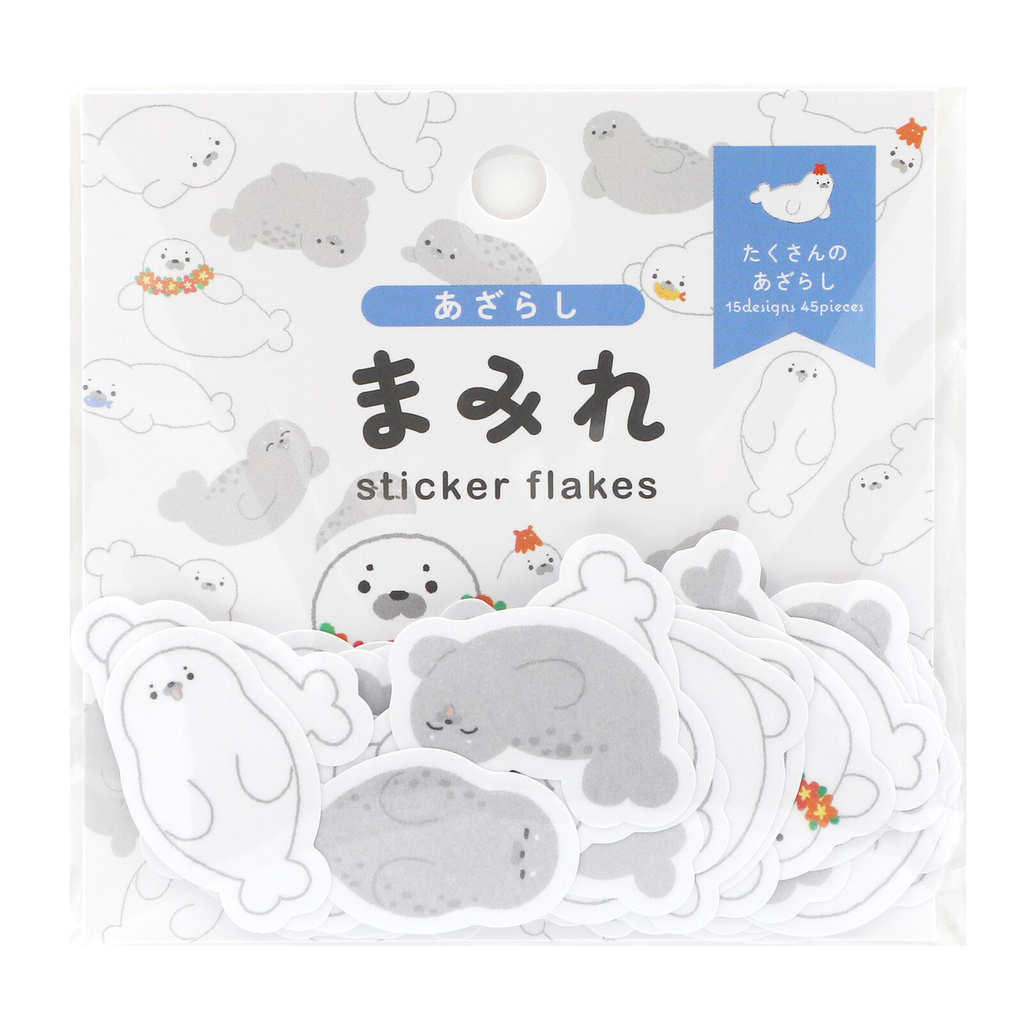 Spotted Seal Flake Sticker Pack | 45 Cute Animal Planner & Journal Stickers - product photo
