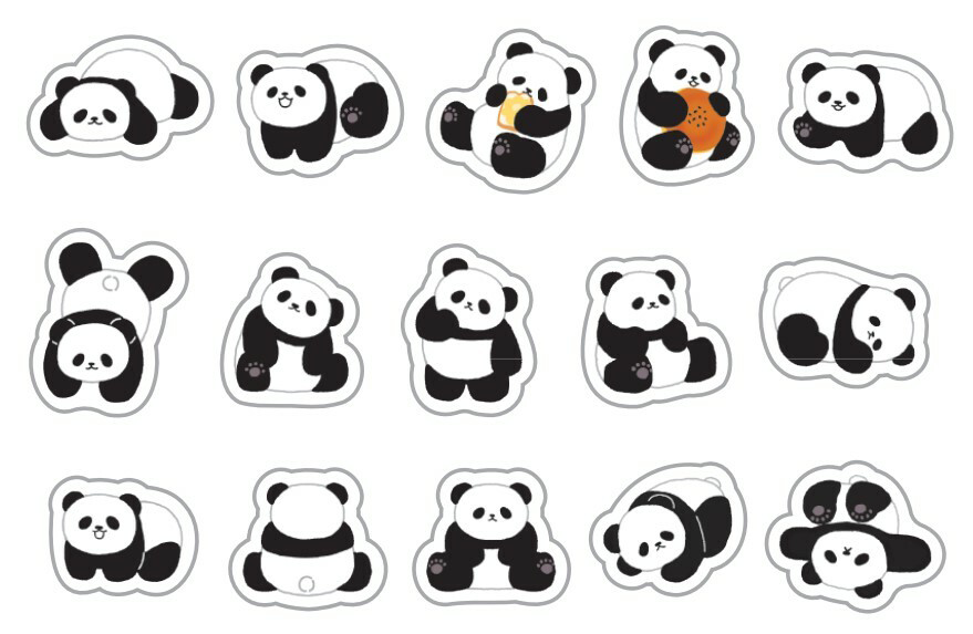 Panda Flake Sticker Pack | 45 Cute Panda Planner & Journal Stickers - product image