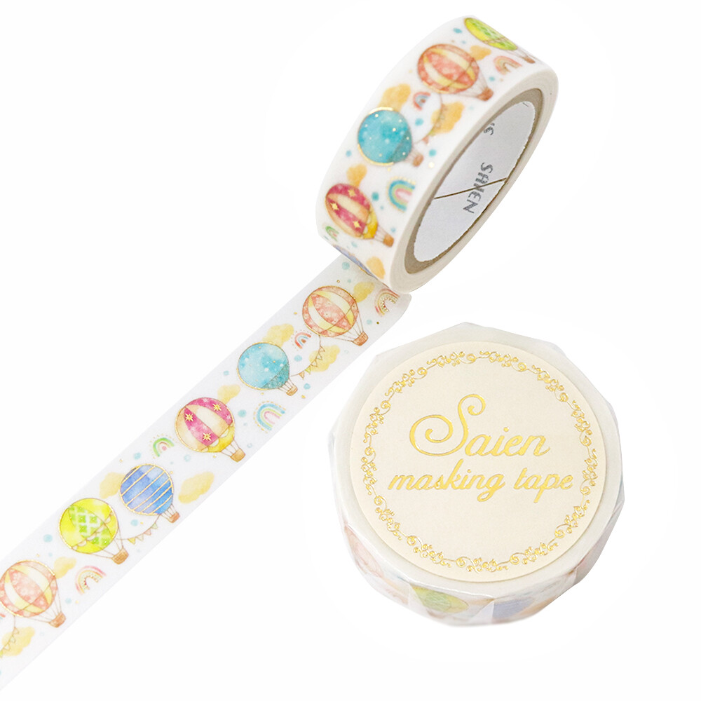Saien Washi Tape Balloon Gold Foil 15mm x 7m