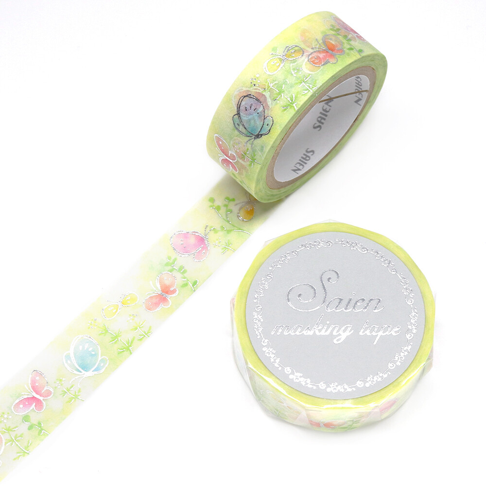 Butterfly Silver Foil Washi Tape – 15mm x 7m