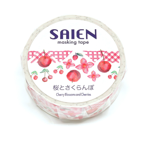 Cherry Blossoms & Cherries Washi Tape – 15mm x 7m
