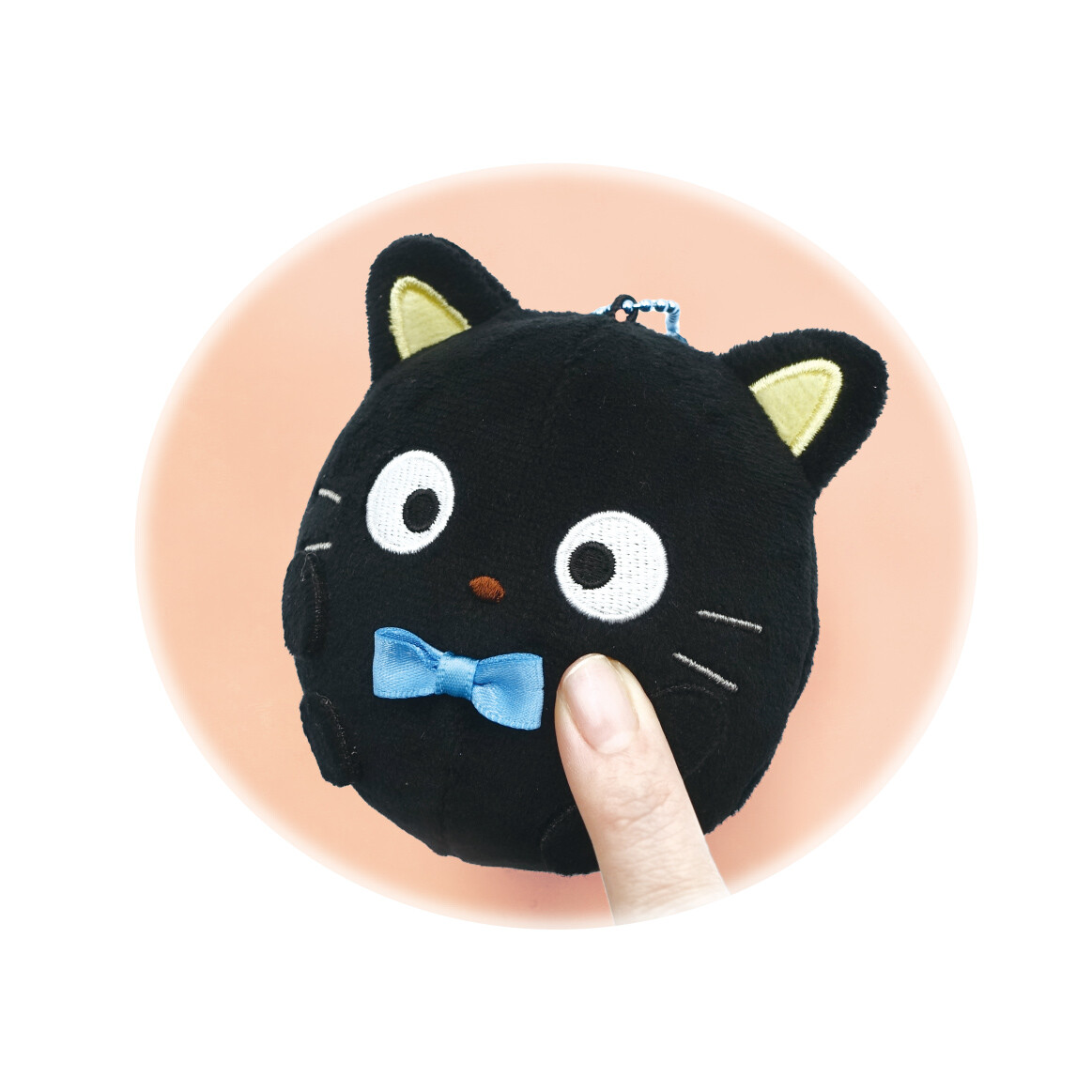 Sanrio Chococat Plush Face Keychain - Japanese Plush Mascot Charm - product image