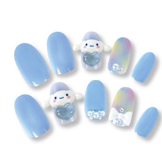 Sanrio Cinnamoroll Press-On Nail Tips - 24 Piece Cute Nail Set - product photo