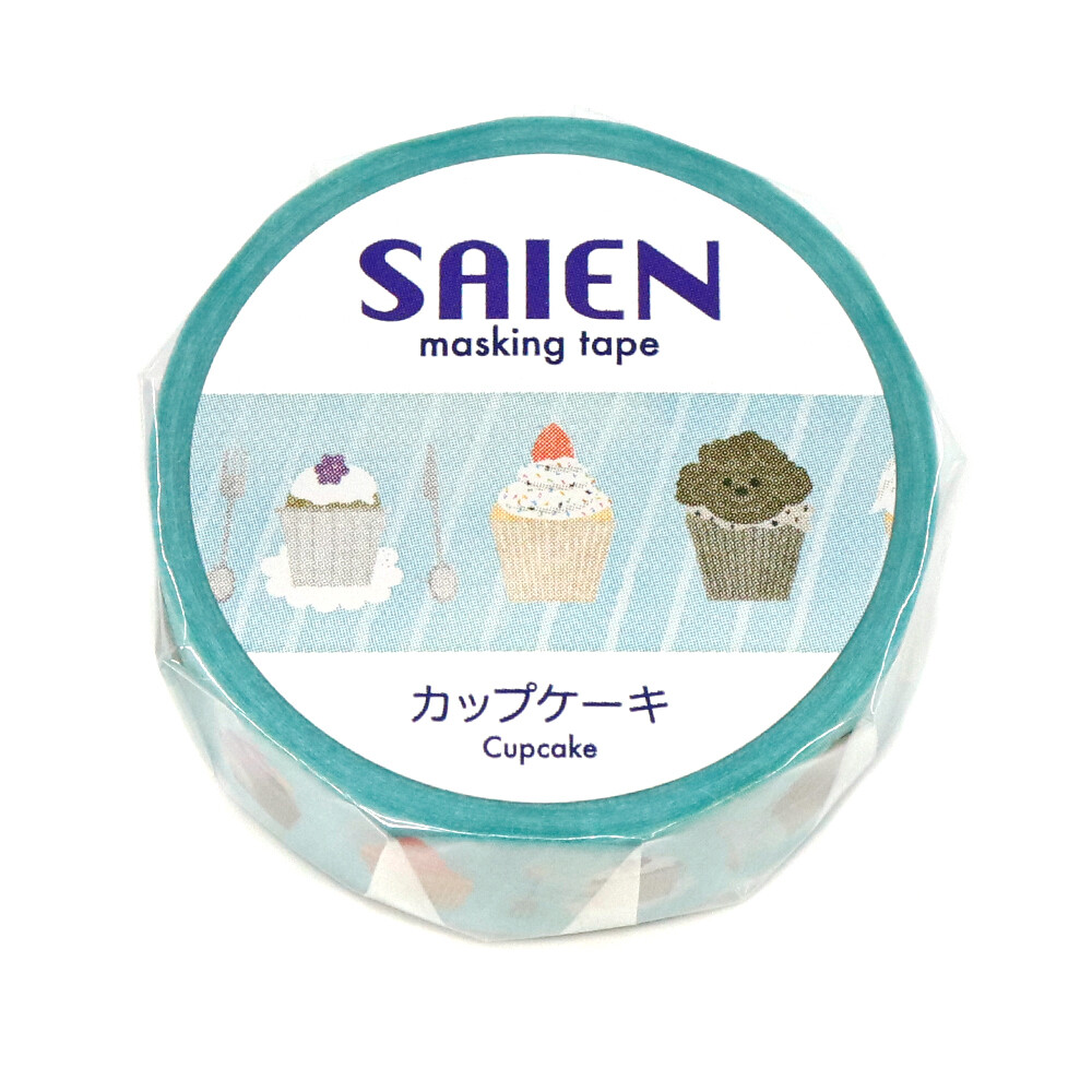 SAIEN Cupcake Japanese Washi Tape 15mm x 7m - packaging