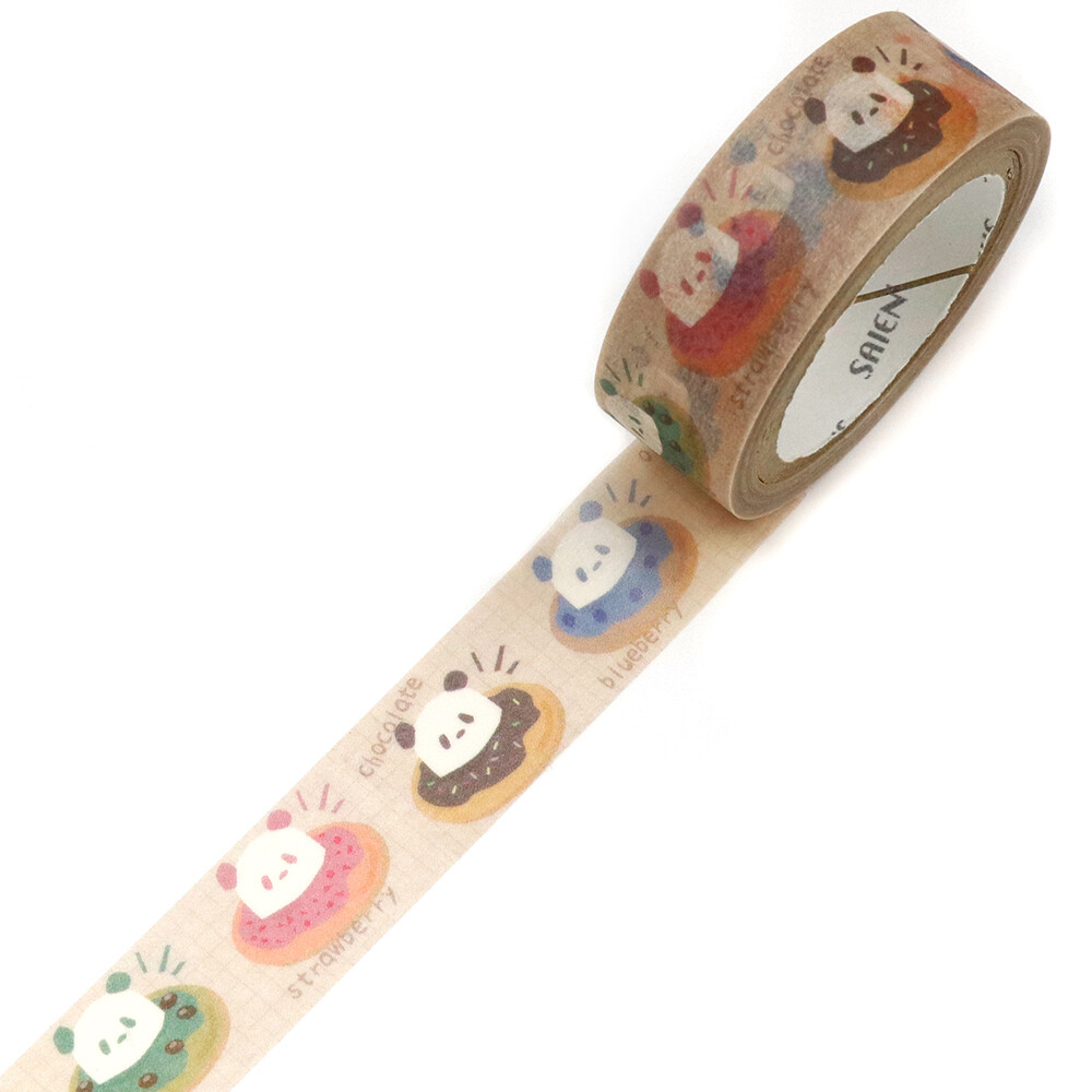 SAIEN Doughnut Panda Washi Tape 15mm x 7m