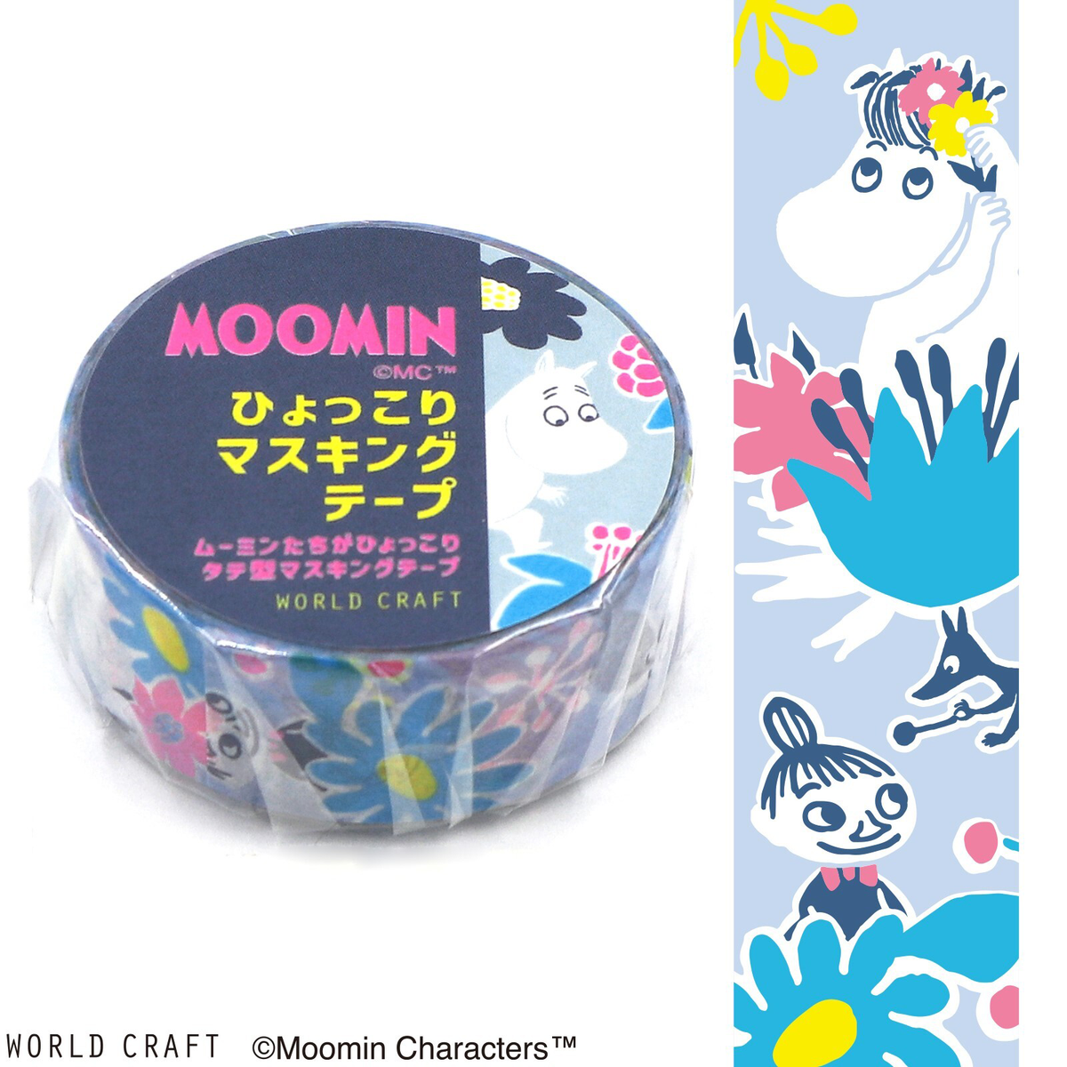 Moomin Flower Blue Knickknacks Washi Masking Tape