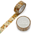 SAIEN Fox & Fallen Leaves Silver Foil Washi Tape 15mm x 7m
