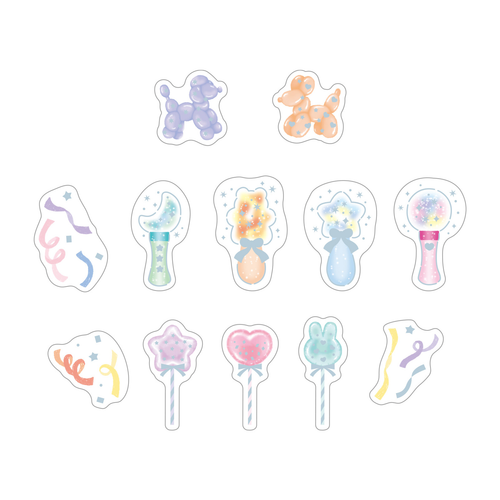 Gift Party Glitter Flake Stickers – Clear PET Planner Sticker Pack (36 Pieces) - product image