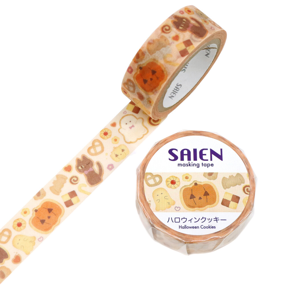 SAIEN Halloween Cookie Japanese Washi Tape 15mm x 7m - product photo