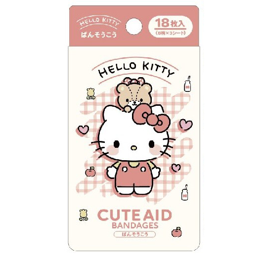Sanrio Hello Kitty CuteAid Adhesive Bandages - 18 Pieces - product photo