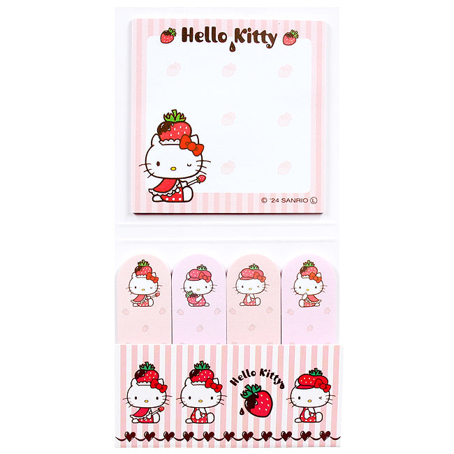 Sanrio Hello Kitty Strawberry sticky notes and index tabs set