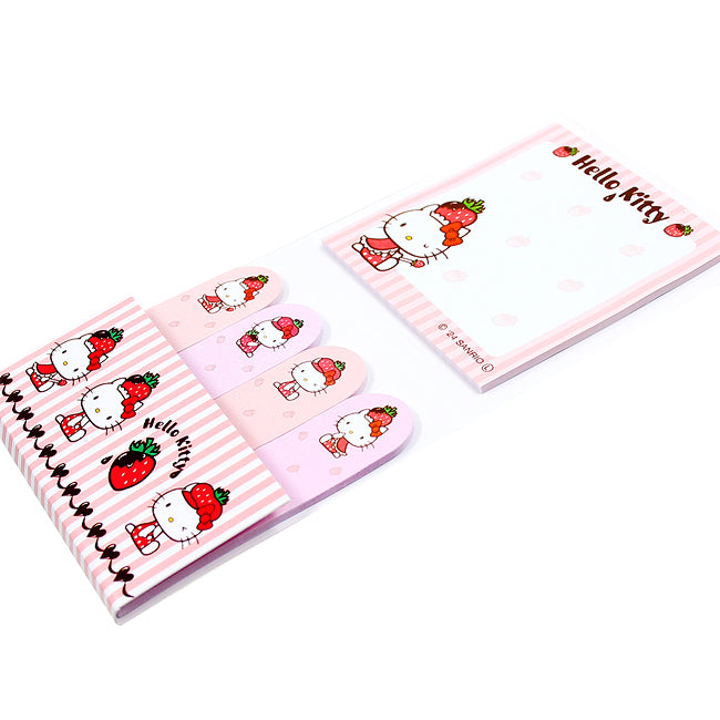 Sanrio Hello Kitty Strawberry sticky notes and index tabs set, side view