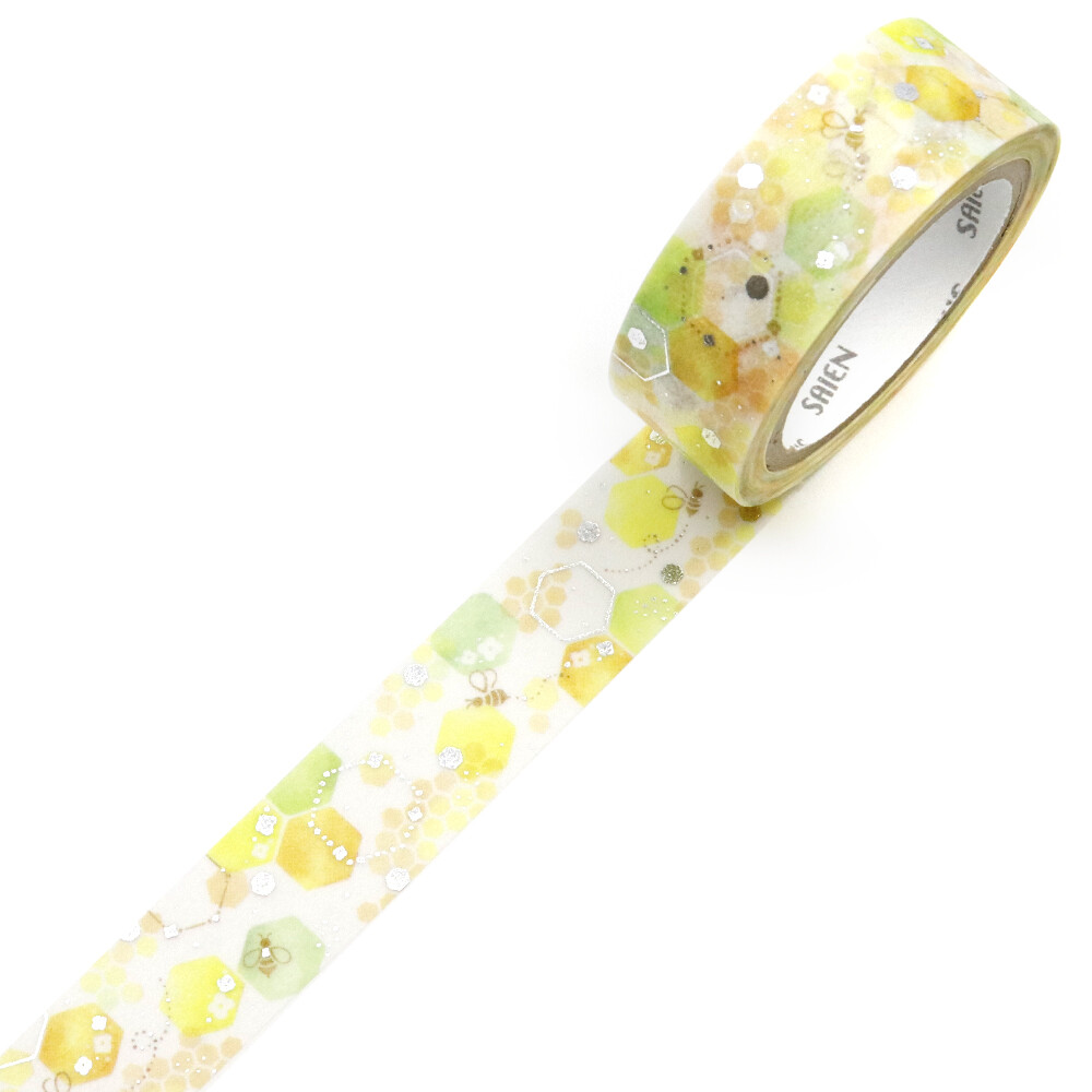 SAIEN Honeycomb Japanese Washi Tape | 15mm x 7m - detail