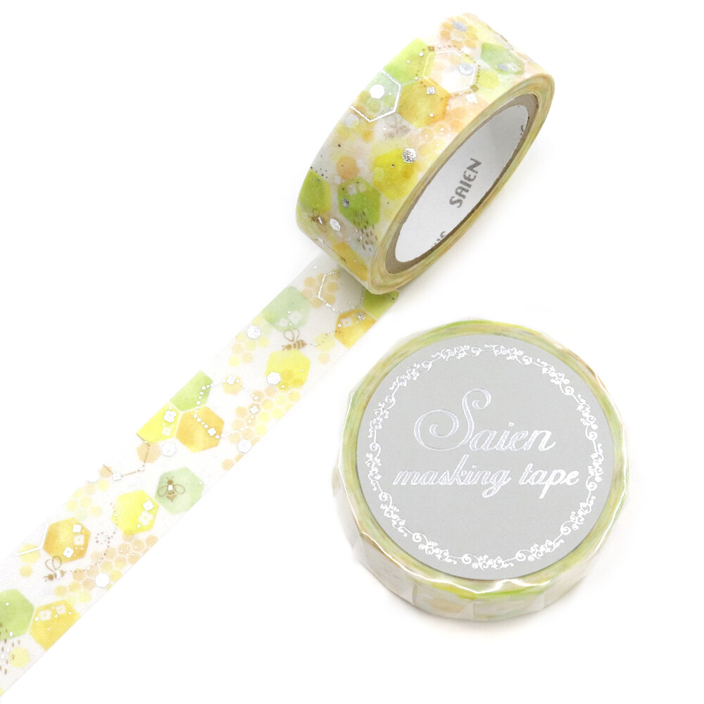 SAIEN Honeycomb Japanese Washi Tape | 15mm x 7m - product photo