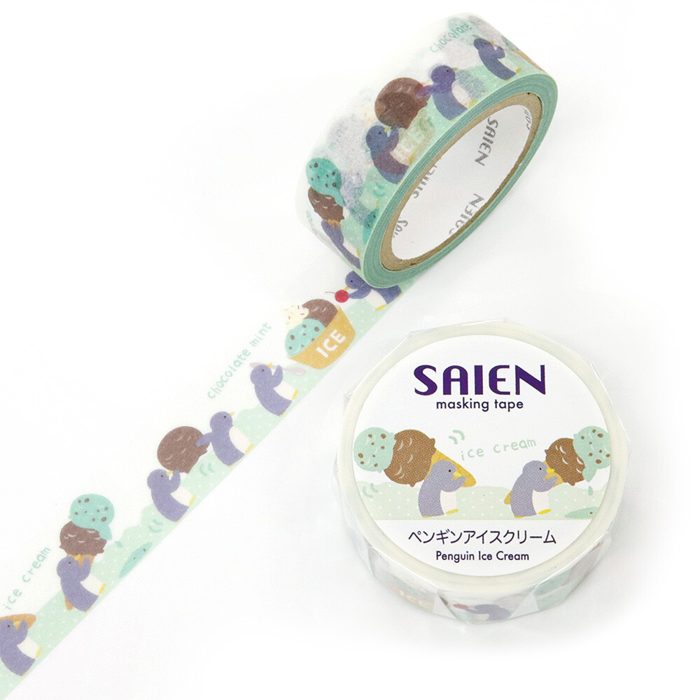 Saien Penguin Ice Cream Washi Tape 15mm x 7m
