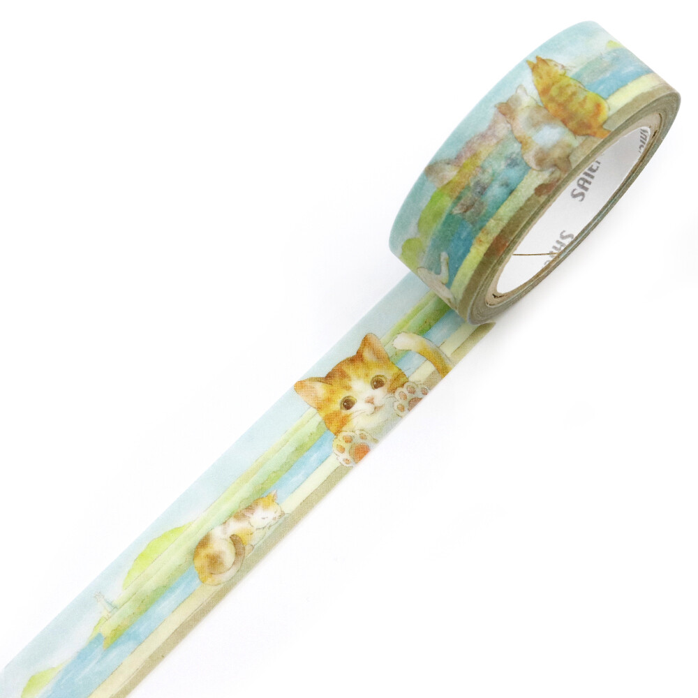 SAIEN Shimaneko Island Cat Washi Tape | 15mm x 7m - detail