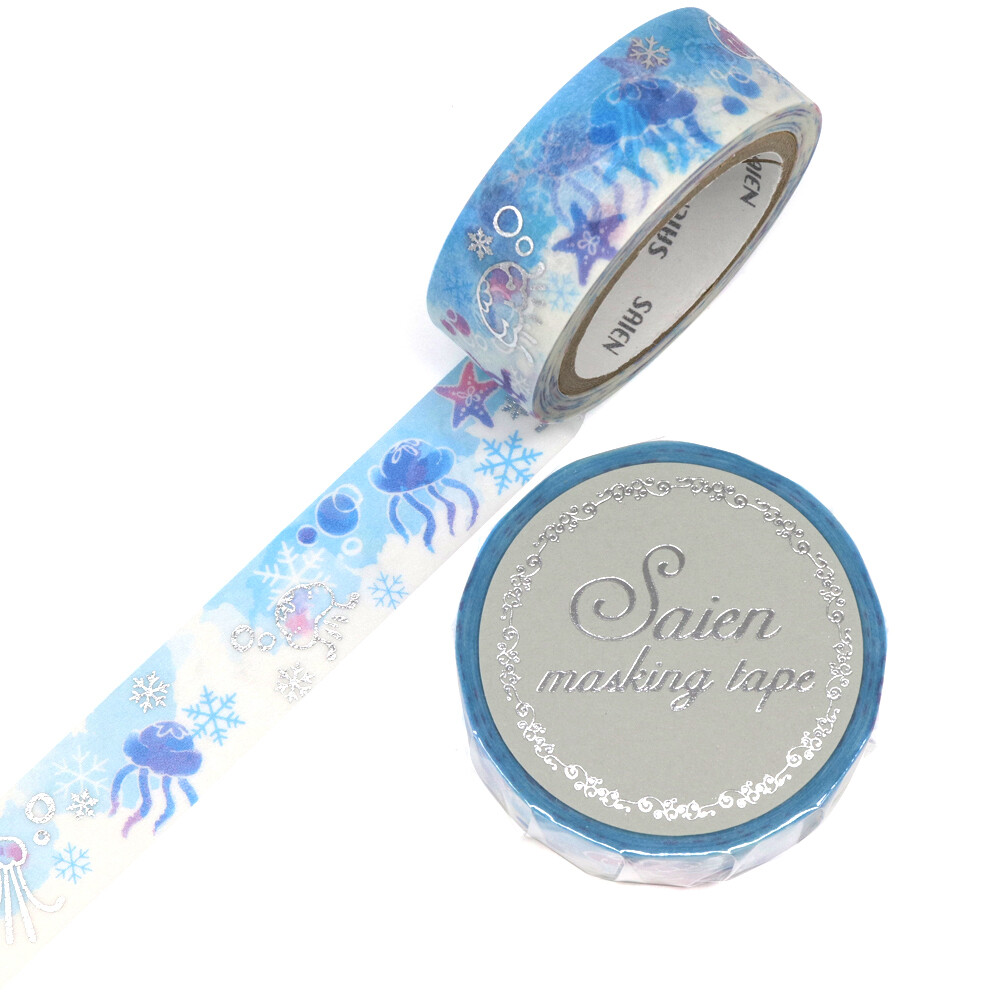 Washi Tape Jellyfish Silver Foil 15mm x 7m