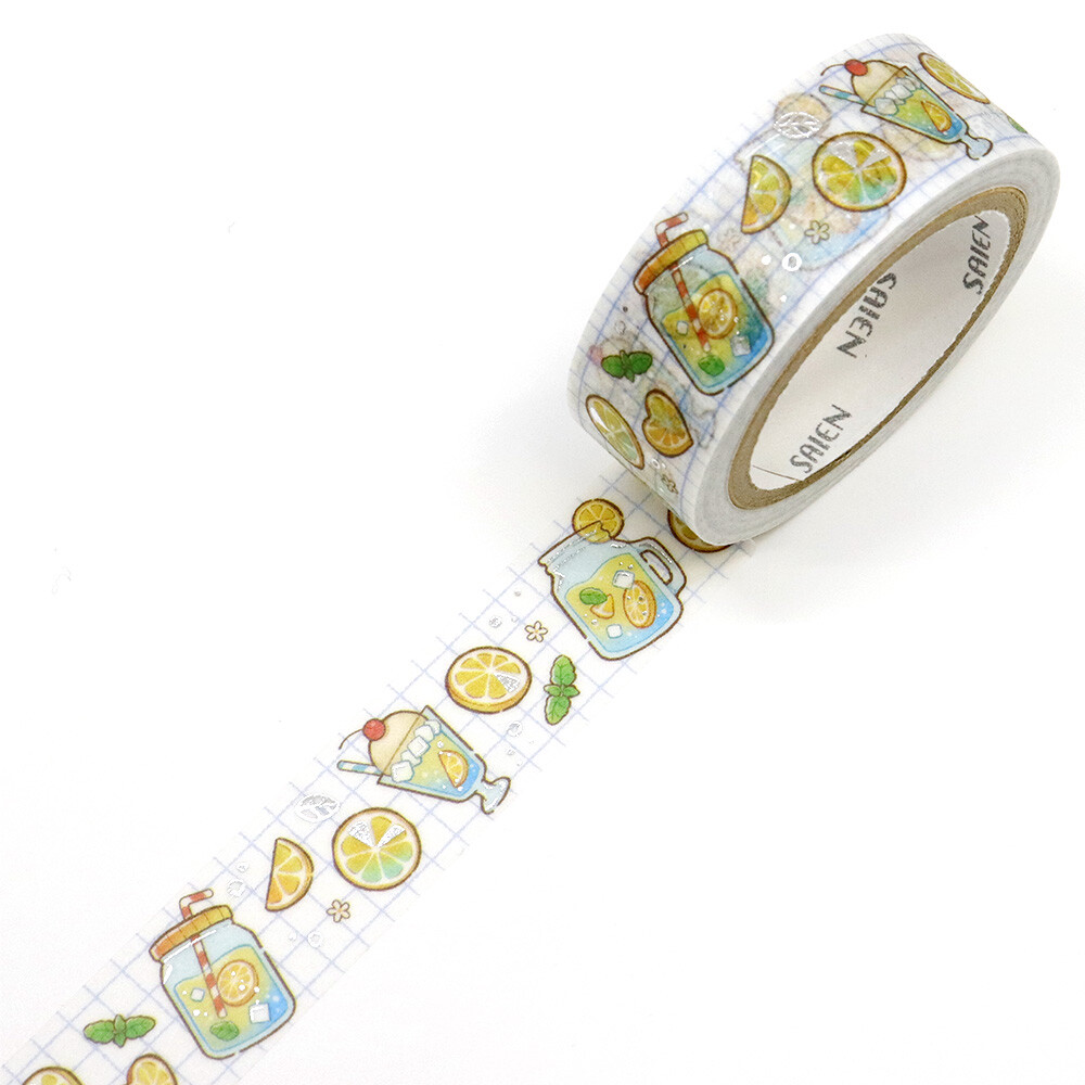 Saien Washi Tape Silver Foil 15mm x 7m – Lemonade