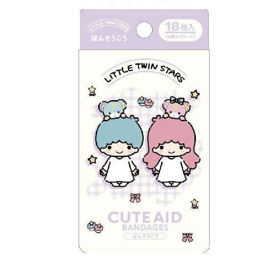 Sanrio Little Twin Stars (Kiki & Lala) CuteAid Adhesive Bandages - 18 Pieces - product photo