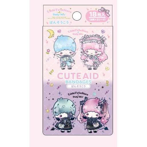 Santan Sanrio Little Twin Stars (Kiki & Lala) Dolly Mix Adhesive Bandages - 18 pieces - product photo