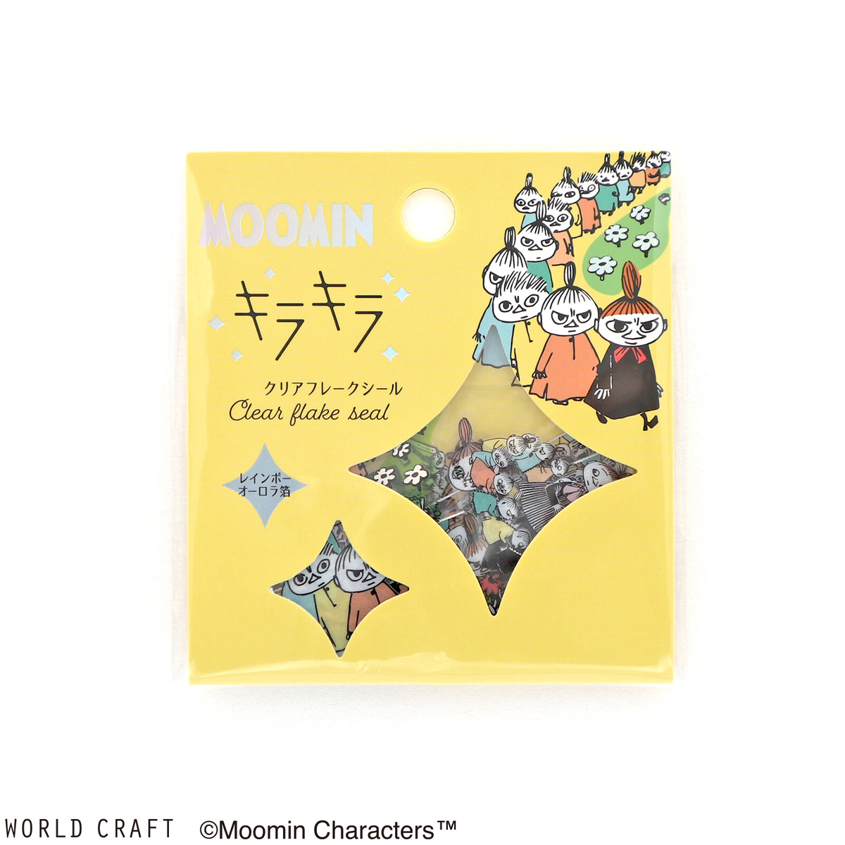 Moomin Family Clear Flake Stickers – Yellow | 30 Premium Planner & Journal Stickers - product photo