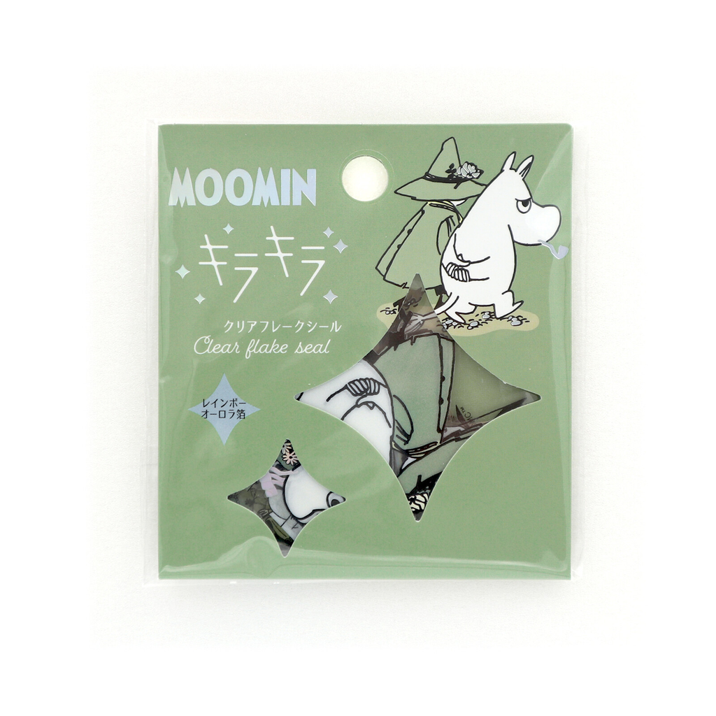 Moomin Clear Flake Seal Stickers – Green | 30 Premium Planner Stickers - product photo