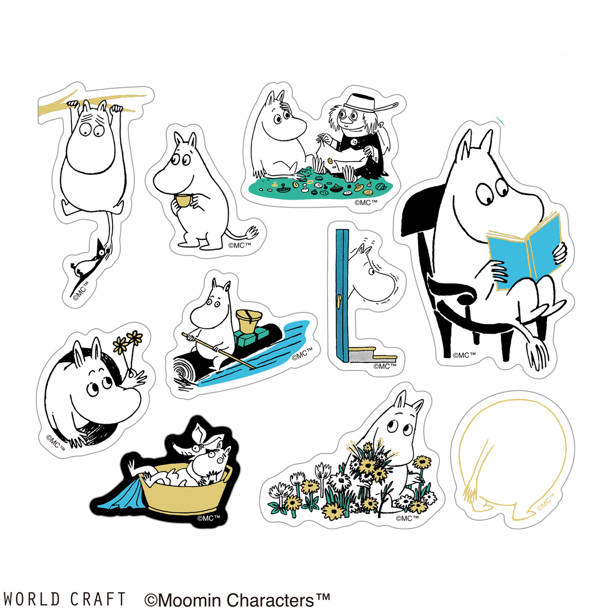 Moomintroll Gold Foil Flake Sticker Pack | 30 Decorative PET Planner Stickers - product image