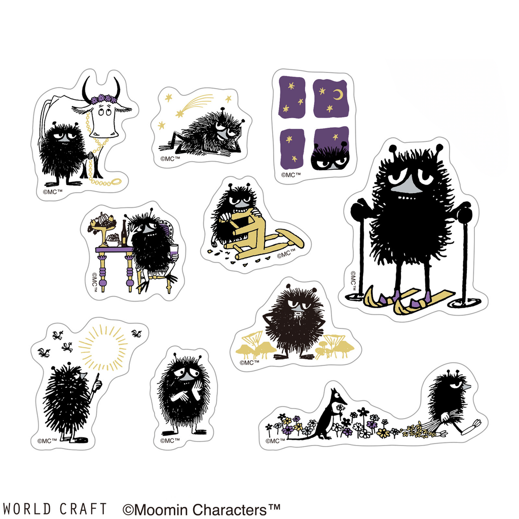 Moomin Stinky Glitter Flake Stickers – Clear PET Planner Sticker Pack (30 Pieces) - product image