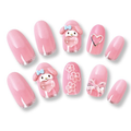 Sanrio My Melody Press-On Nail Tips - 24 Piece Cute Japanese Nail Set - product photo