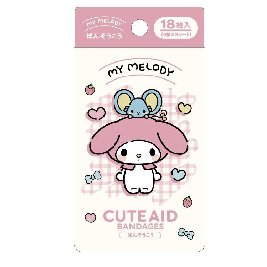 Sanrio My Melody CuteAid Adhesive Bandages - 18 Pieces - product photo