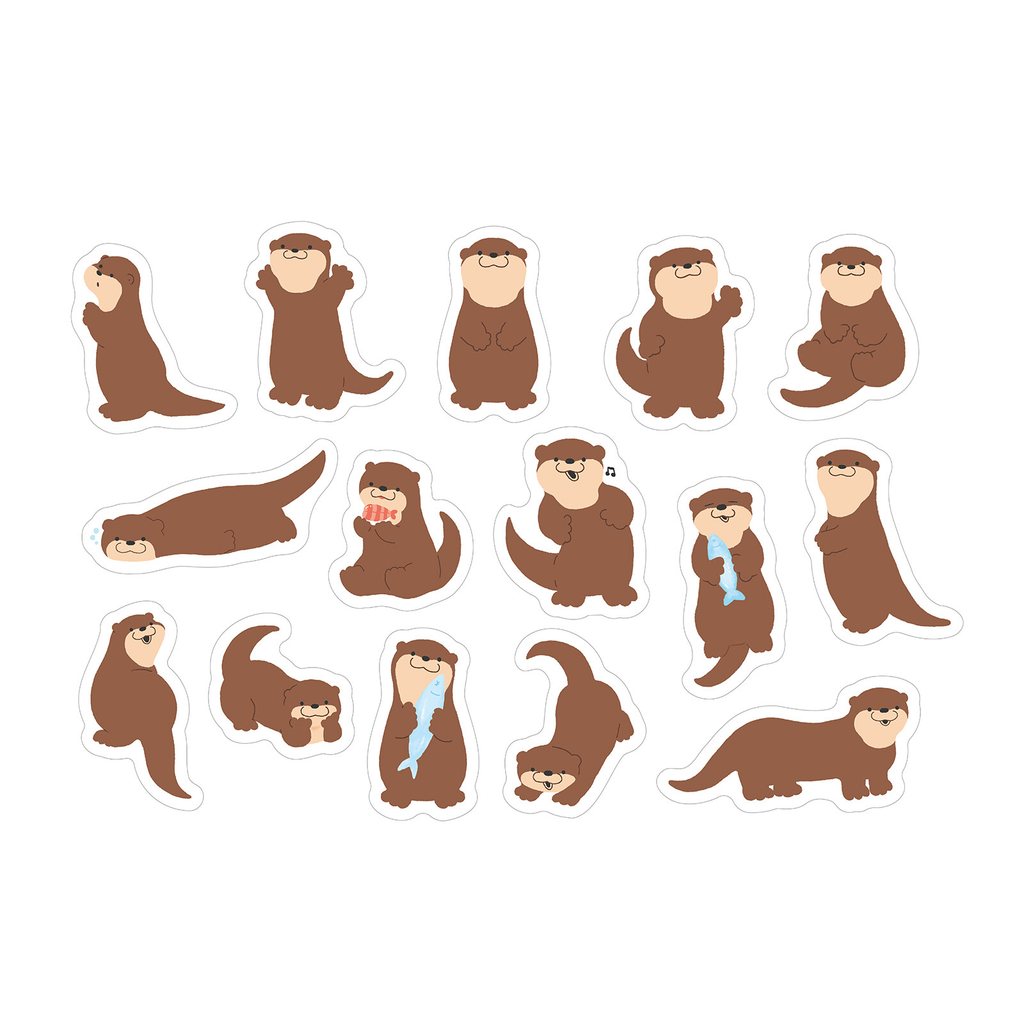 World Craft Otter Planner Stickers | Mamire Series Flake Sticker Pack | Cute Otter Journal & Scrapbook Stickers - product image