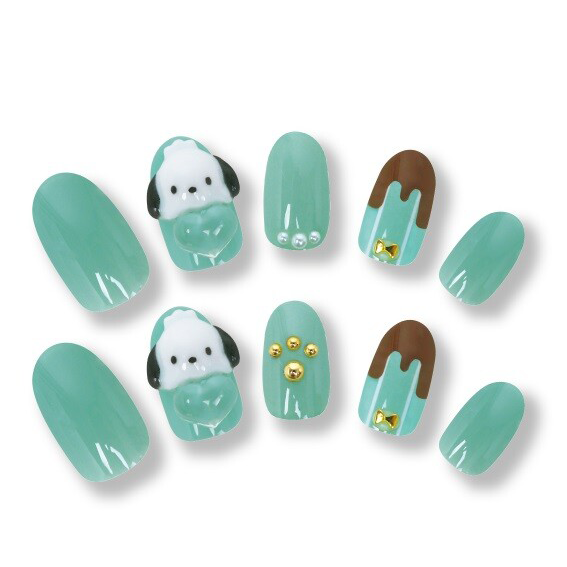 Sanrio Pochacco Press-On Nail Tips - 24 Piece Cute Japanese Nail Set - product image