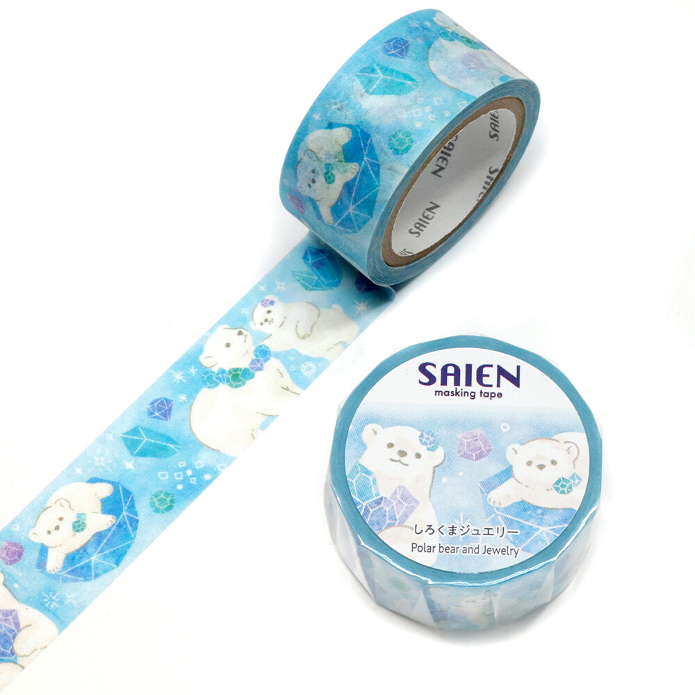 SAIEN Polar Bear & Jewelry Washi Tape – 20mm x 7m