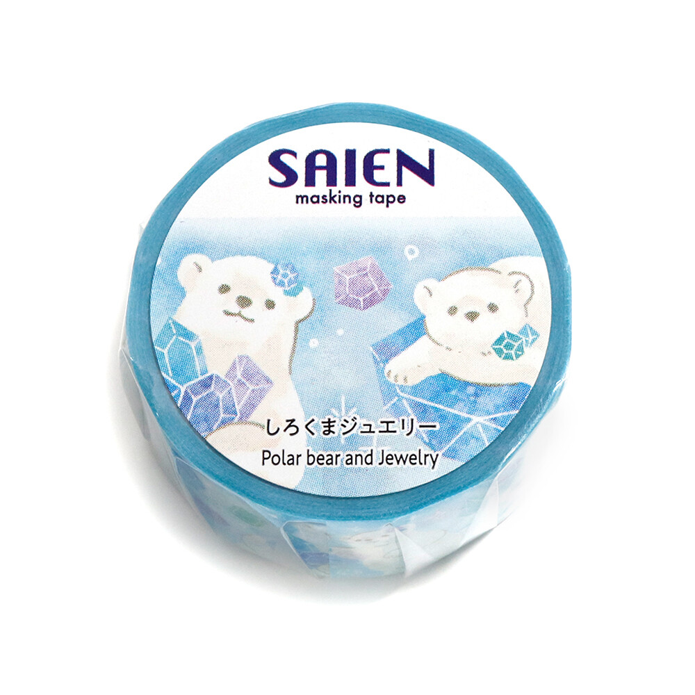 SAIEN Polar Bear & Jewelry Washi Tape – 20mm x 7m
