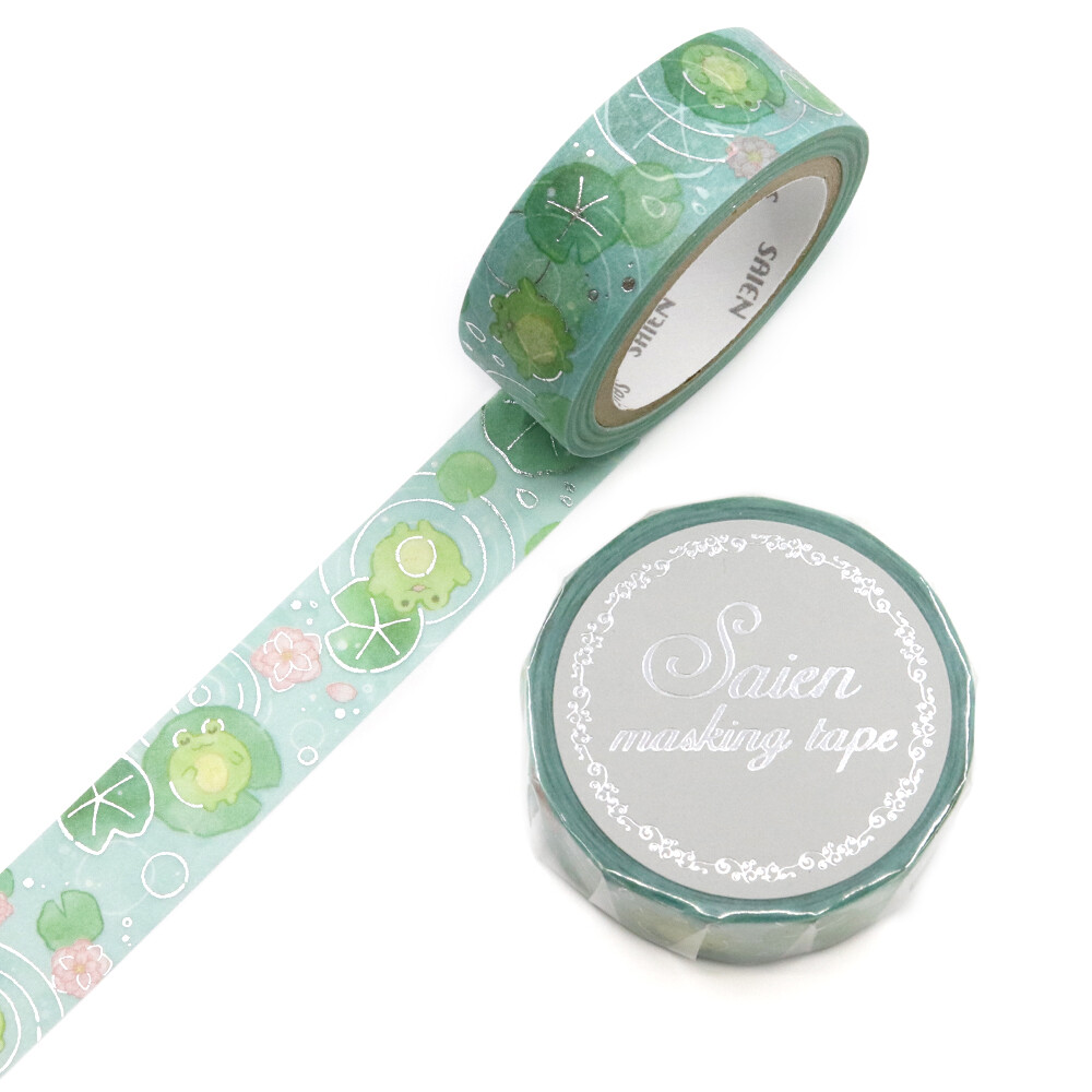 SAIEN Puka-puka Kaeru Frog Washi Tape | 15mm x 7m - product photo