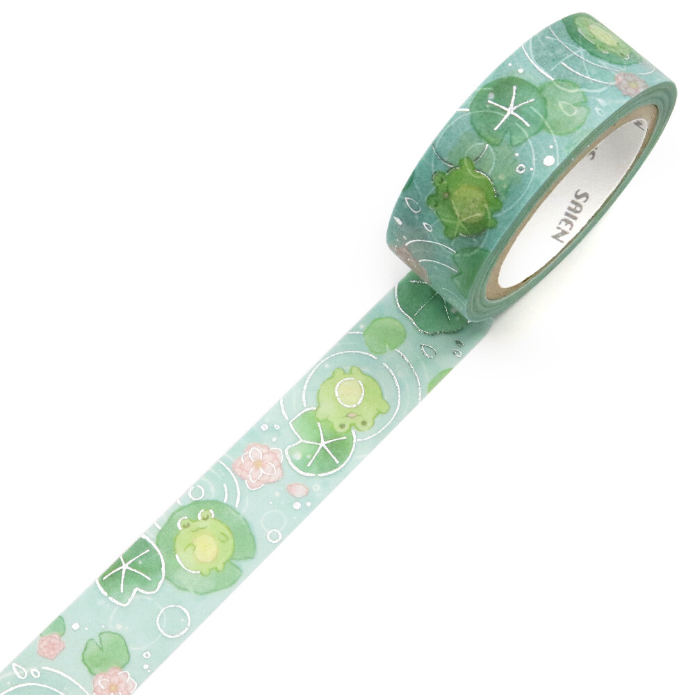 SAIEN Puka-puka Kaeru Frog Washi Tape | 15mm x 7m - detail