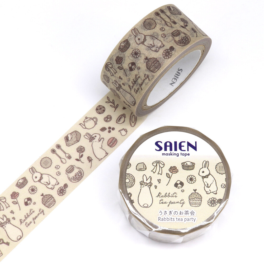 Saien Rabbits Tea Party Washi Tape – 20mm x 7m