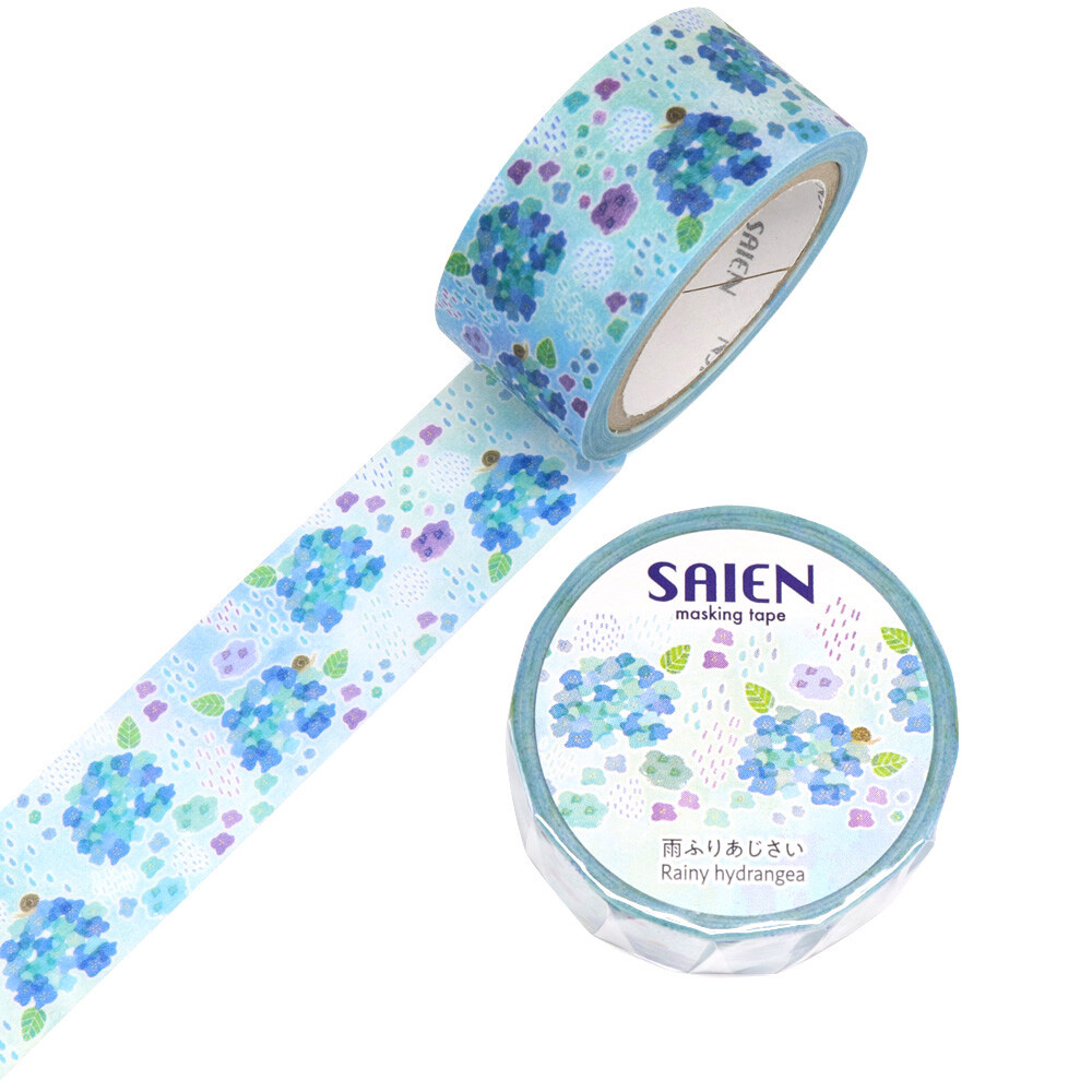 SAIEN Rainy Hydrangea Washi Tape 20mm x 7m