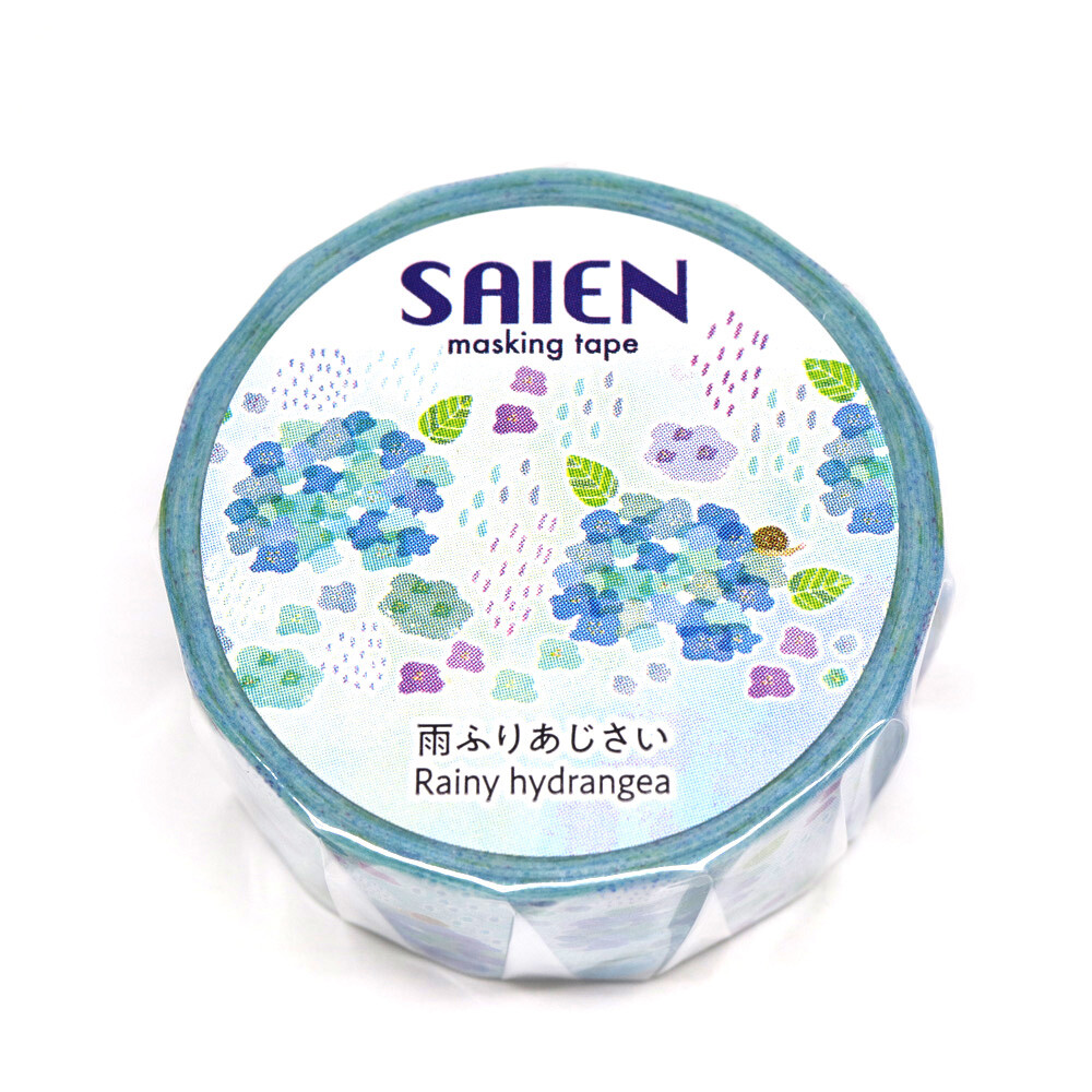 SAIEN Rainy Hydrangea Washi Tape 20mm x 7m