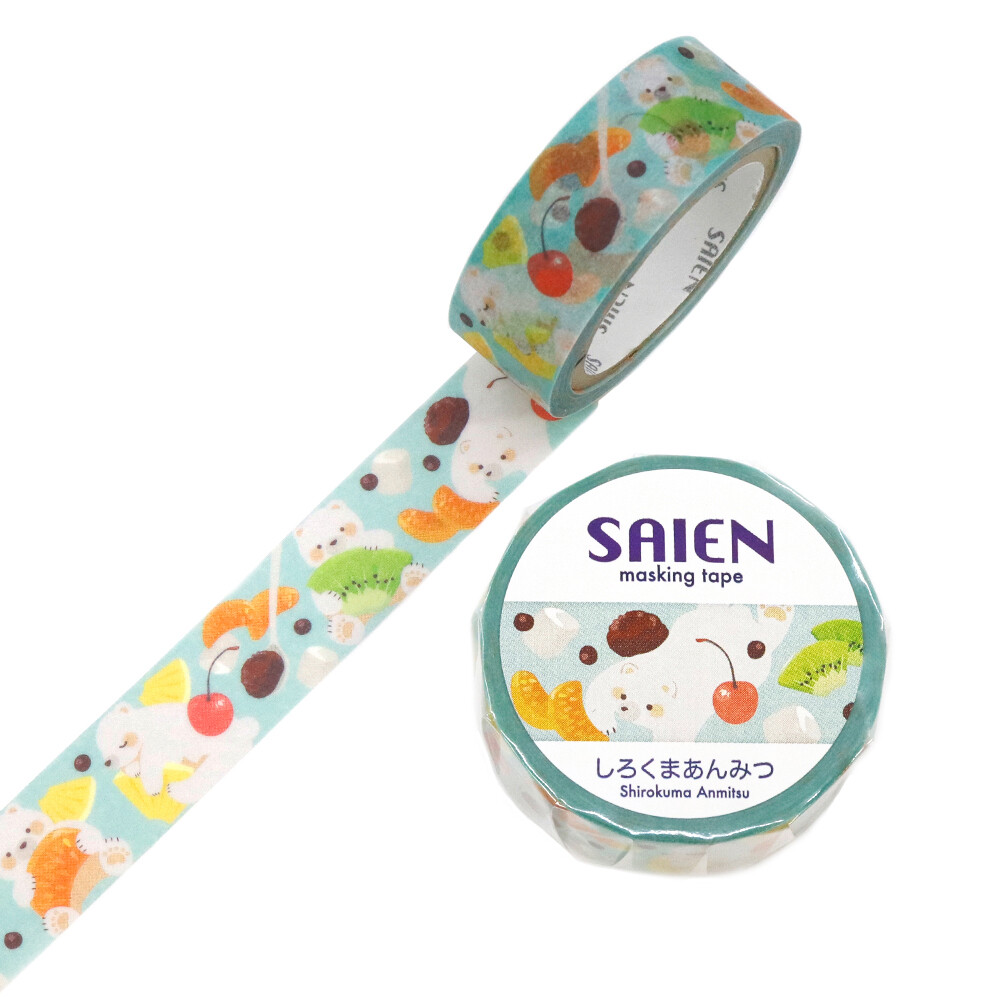 Saien Washi Tape Polar Bear Anmitsu 15mm x 7m