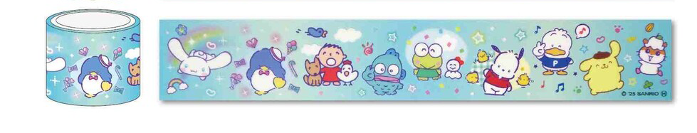 Sanrio Characters Blue Sky Washi Tape - product photo