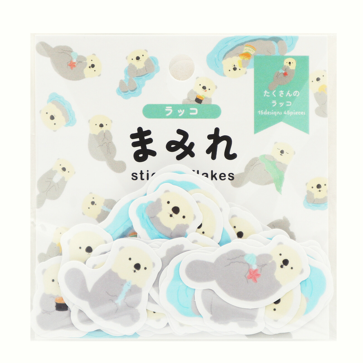 World Craft Otter Planner Stickers | Mamire Series Flake Sticker Pack | Cute Otter Journal & Scrapbook Stickers - product photo