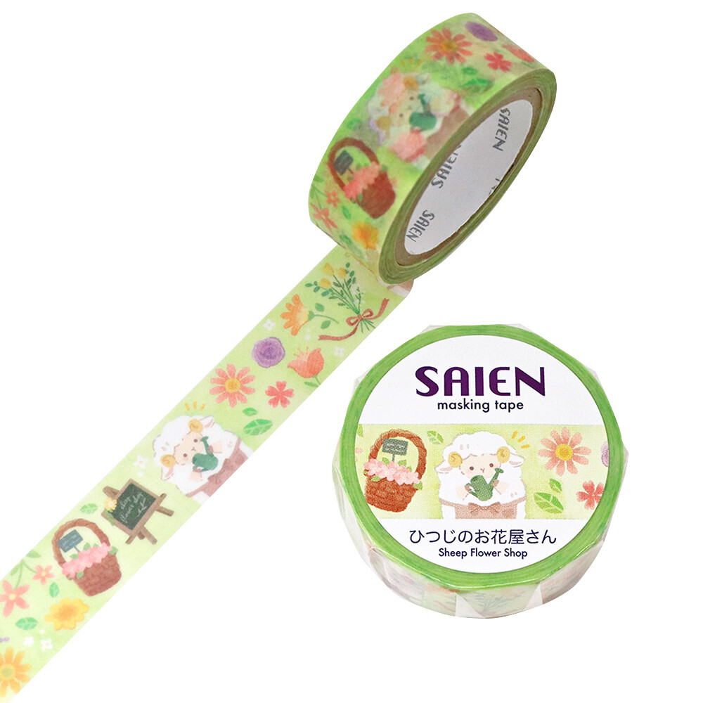 Saien Washi Tape Flowers 15mm x 7m